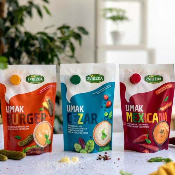 Novi Zvijezda umaci donose raznovrsne okuse u tvoja omiljena jela! Isprobaj Mexicana, Cezar i Burger umake i javi nam koji ti se najviše sviđa.zvijezda zvijezdaumak MexicanaUmak CezarUmak BurgerUmak novo
